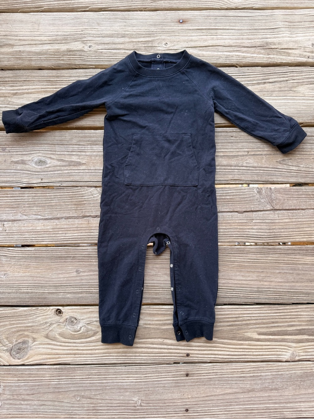Primary Kids - black long sleeved romper - organic cotton - 18-24 months